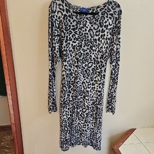 Apt. 9 Monochrome Leopard Long Sleeve Dress